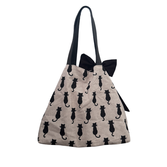 Daisy Slouch Bag | Black Cat Print