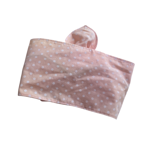 Florence Wired Headband | Peach & White Polka Dot