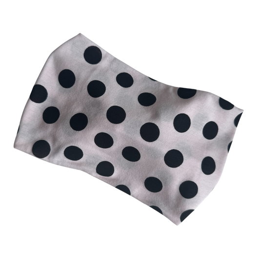 Binky Bunny Ear Headband | Cream/Black Polka Dot