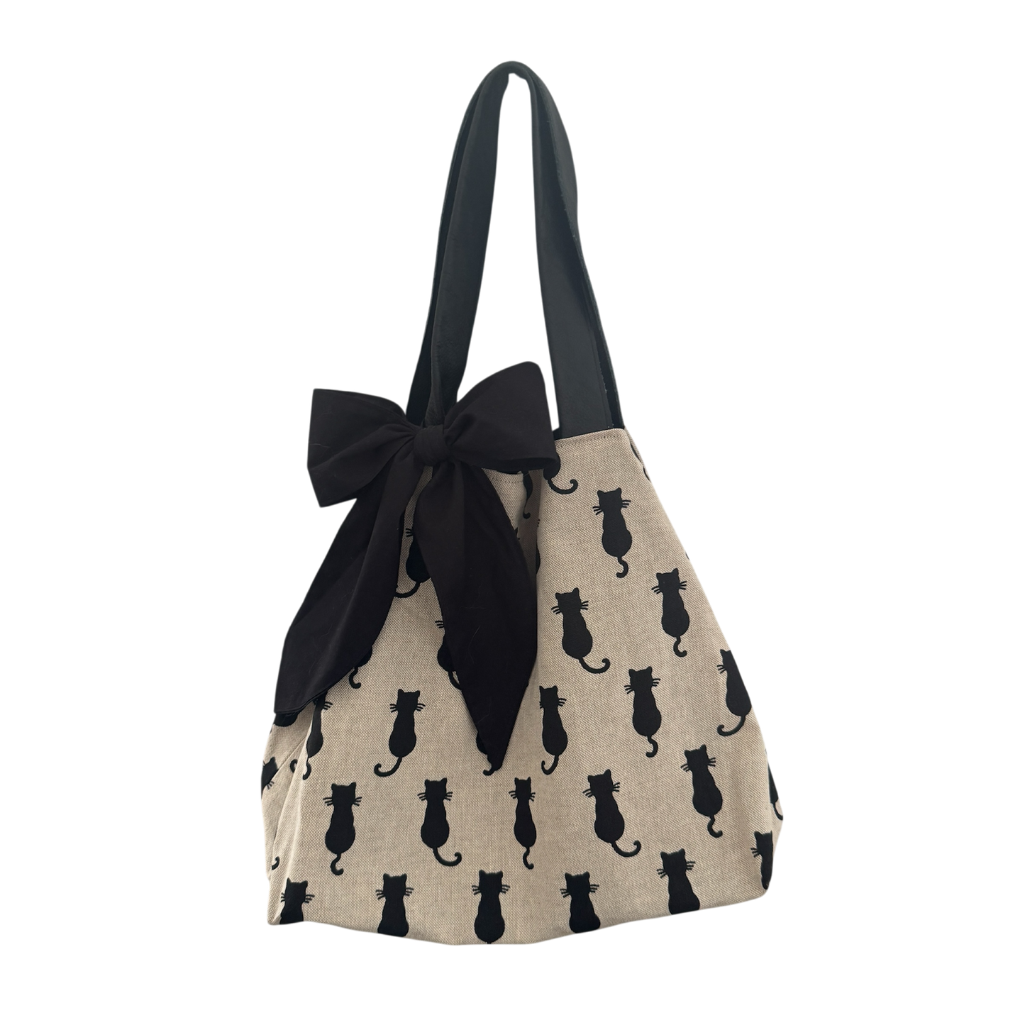 Daisy Slouch Bag | Black Cat Print