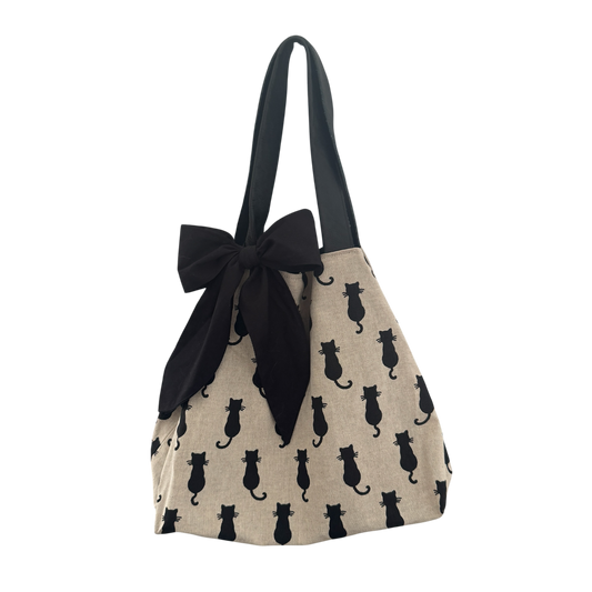 Daisy Slouch Bag | Black Cat Print