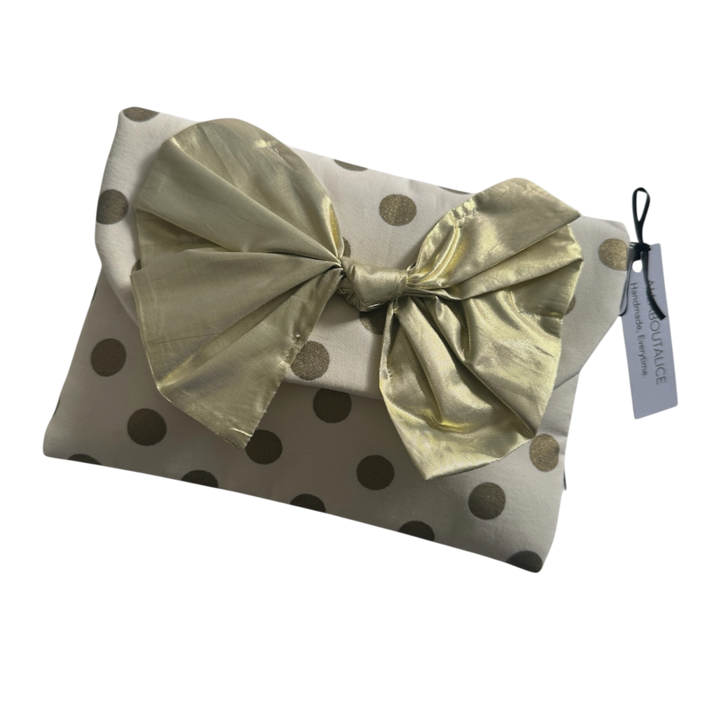 Elsie Clutch Bag | Gold & Cream