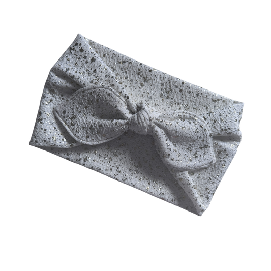 Binky Bunny Ear Headband | Cream & Gold Flecked Jersey