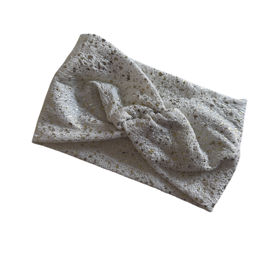 Stretch Knot Headband | Cream/Gold