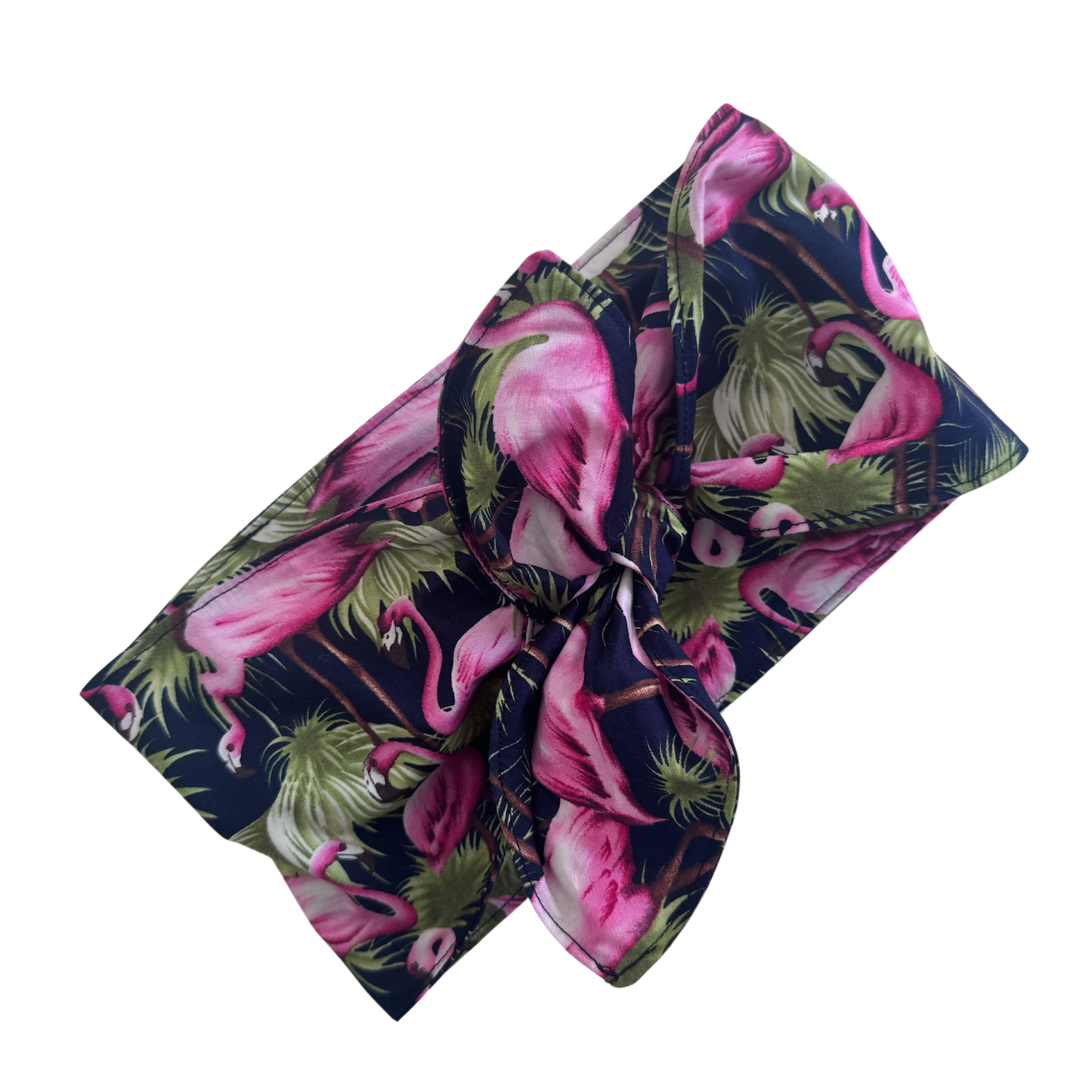 Florence Wired Headband | Pink & Navy Flamingo