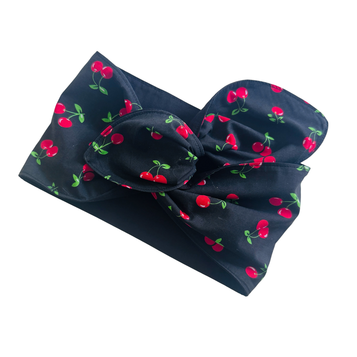 Florence Wired Headband | Cherry & Black
