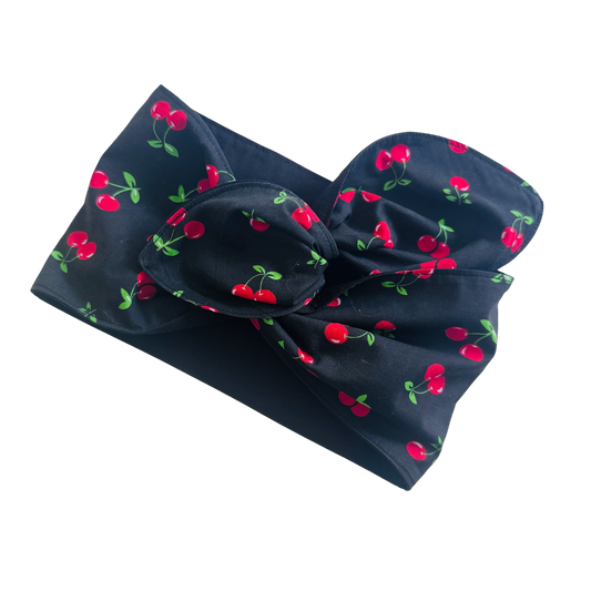 Florence Wired Headband | Cherry & Black