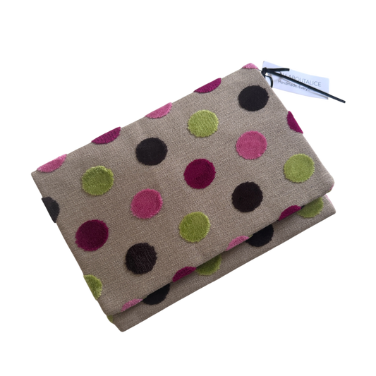 Minnie Clutch Bag | Pink Multi Polka Spot Clutch Bag