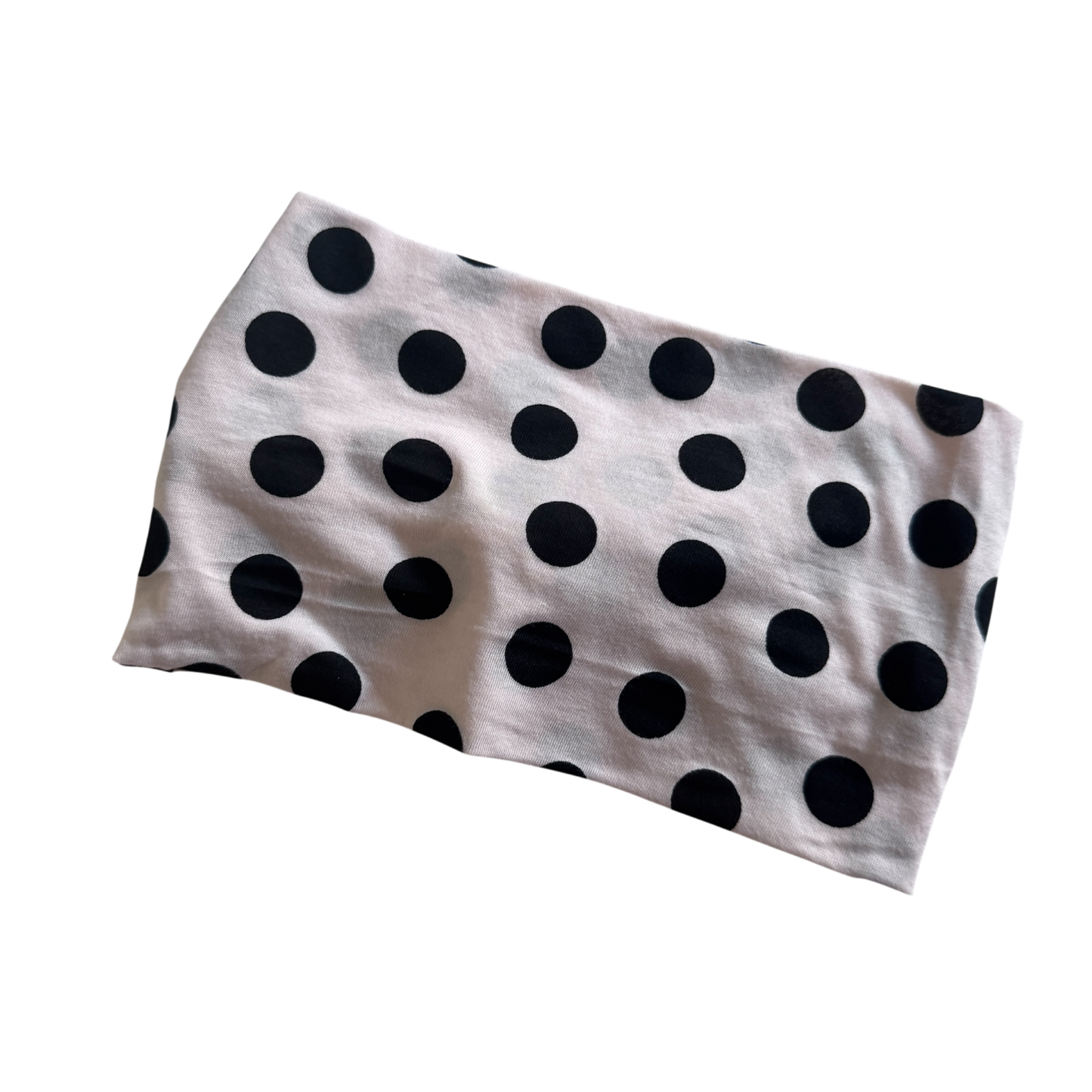Stretch Knot Headband | Cream/Black Polka dot