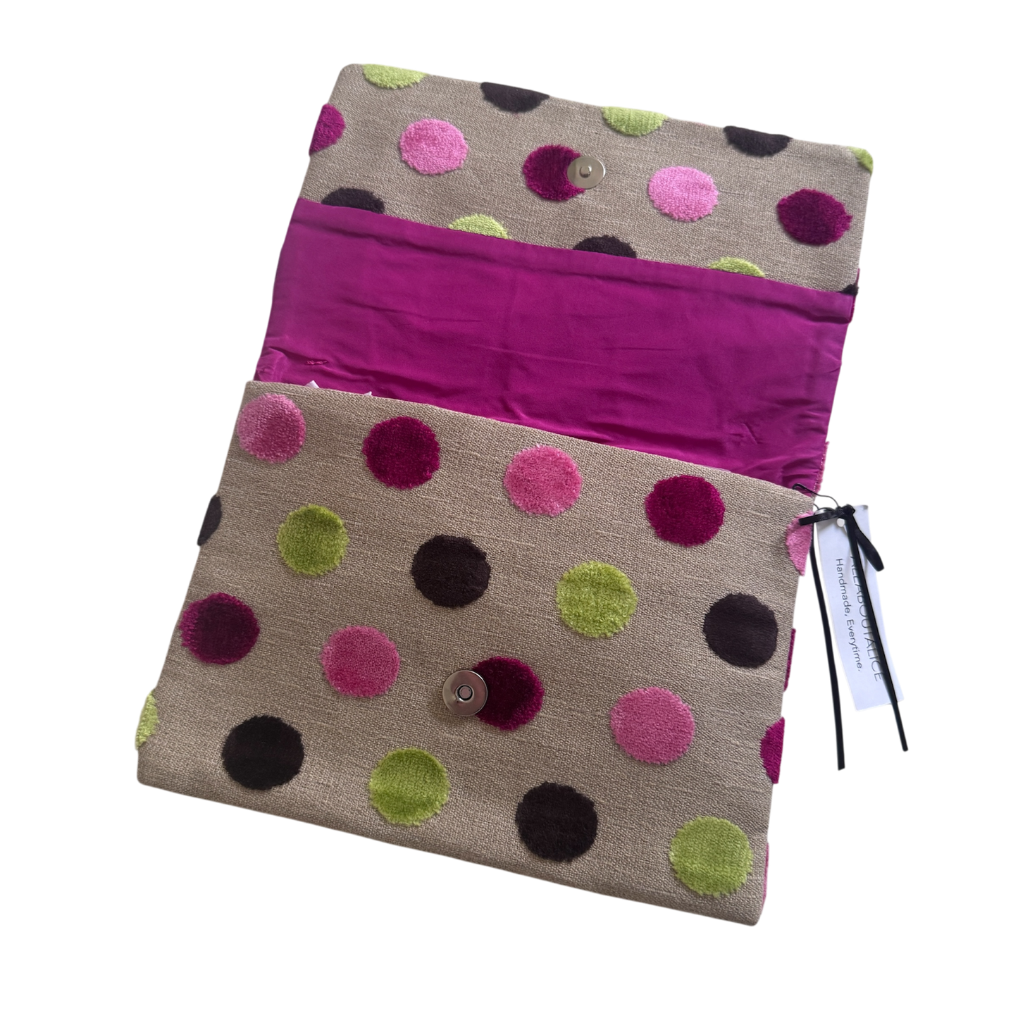 Minnie Clutch Bag | Pink Multi Polka Spot Clutch Bag