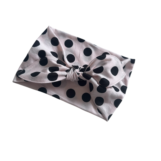 Binky Bunny Ear Headband | Cream/Black Polka Dot