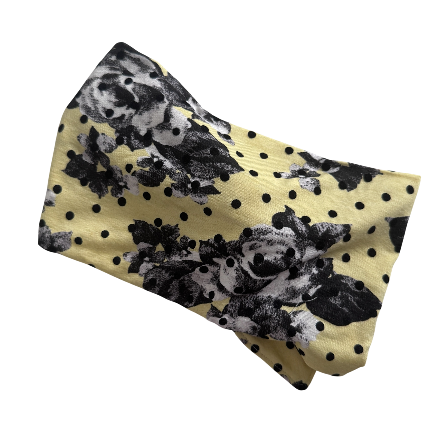 Binky Bunny Ear Headband | Yellow Polka Dot