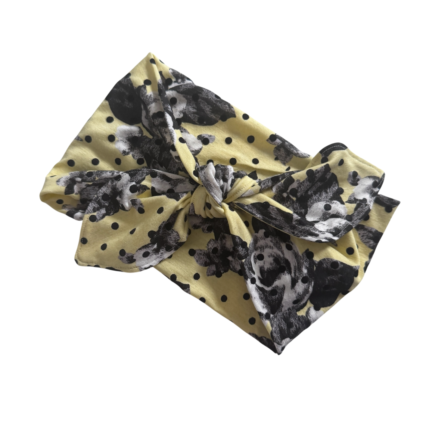 Binky Bunny Ear Headband | Yellow Polka Dot